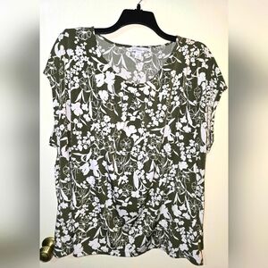 Liz Claiborne Plus Size 4X Crew Neck Short Sleeve Blouse